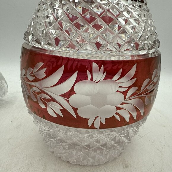 Red Ruby Bohemian Decanter with Stopper Vintage - Picture 9 of 12